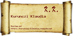 Kurunczi Klaudia névjegykártya